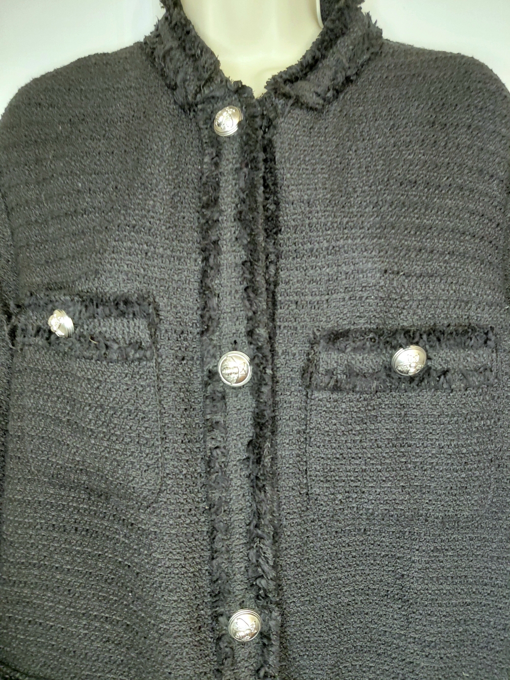 Chic Luxury Style H&M Black Tweed Bouclé Jacket. Size Med/large. See Description - Picture 3 of 16